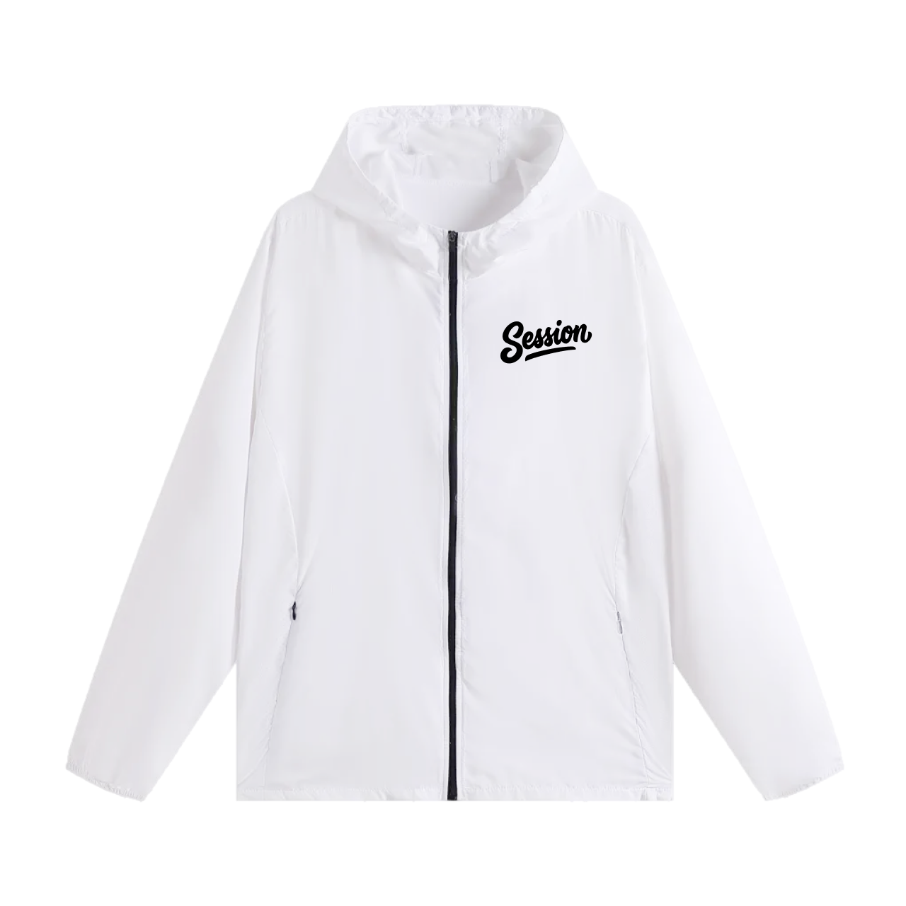 Session Simple Jacket — White lightweight hooded jacket