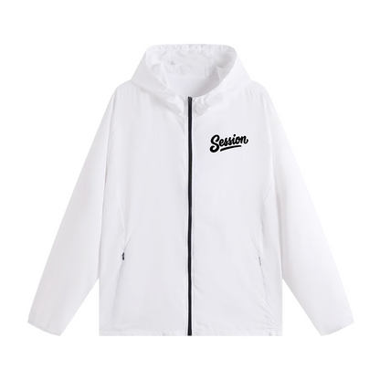 Session Simple Jacket — White lightweight hooded jacket